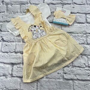 Disney Yellow and White Dalmatian Kids Matching Set 12 Month Yellow White